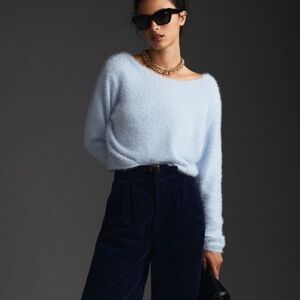 Anthropologie Pilcro fuzzy eyelash cropped sweater size L